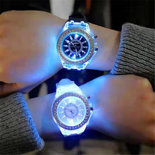 Load image into Gallery viewer, 2019 led Flash Luminous Watch Personality trends students lovers jellies woman men&#39;s watches 7 color light WristWatch best Gifts