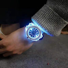 Load image into Gallery viewer, 2019 led Flash Luminous Watch Personality trends students lovers jellies woman men&#39;s watches 7 color light WristWatch best Gifts