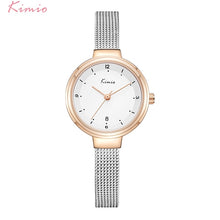 Load image into Gallery viewer, KIMIO Women&#39;s Stainless Steel Mesh Strap Dress Watches Woman Ladies Simple Bracelet Wrist Watch Clock Calendar Display With Box