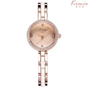 KIMIO Women's Stainless Steel Mesh Strap Dress Watches Woman Ladies Simple Bracelet Wrist Watch Clock Calendar Display With Box