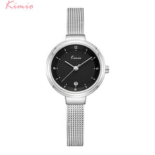 Load image into Gallery viewer, KIMIO Women&#39;s Stainless Steel Mesh Strap Dress Watches Woman Ladies Simple Bracelet Wrist Watch Clock Calendar Display With Box