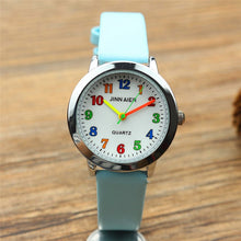 Load image into Gallery viewer, Fashion Round Learn To Time Kids Boy Girl  Quartz Student Wristwatch Children&#39;s Tutor Watch simple design child gift clock