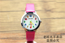 Load image into Gallery viewer, Fashion Round Learn To Time Kids Boy Girl  Quartz Student Wristwatch Children&#39;s Tutor Watch simple design child gift clock