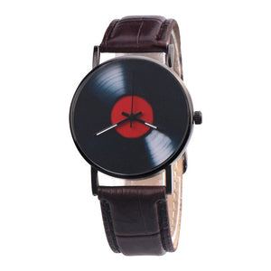 2019 Fasion Men's Watch Neutral Watch Retro Design Brand Analog Vinyl Record Men Women Quartz Alloy Watch Gift Female Clock