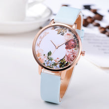 Load image into Gallery viewer, Brand Women Bracelet Watch Fashion Rose Gold Flowers Leather Simple Women Dress Watches Luxury Business Gift Clock Watch A40