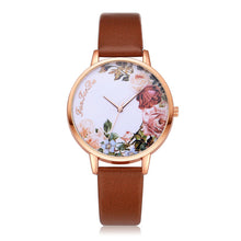 Load image into Gallery viewer, Brand Women Bracelet Watch Fashion Rose Gold Flowers Leather Simple Women Dress Watches Luxury Business Gift Clock Watch A40