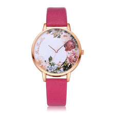 Load image into Gallery viewer, Brand Women Bracelet Watch Fashion Rose Gold Flowers Leather Simple Women Dress Watches Luxury Business Gift Clock Watch A40